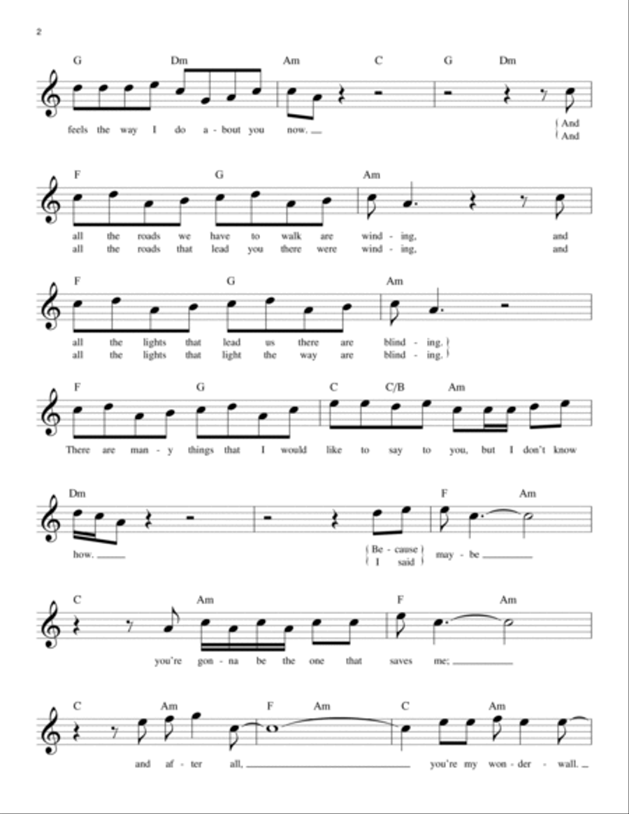 Wonderwall Wonderwall Guitar scores gallery preview page 2