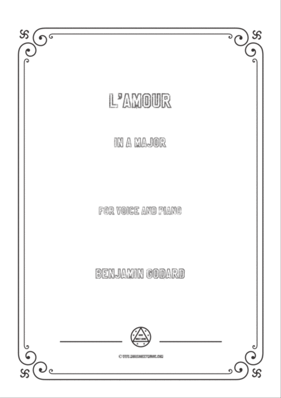 Godard-L'amour in A Major,for Voice and Piano Voice Solo scores gallery preview page 1