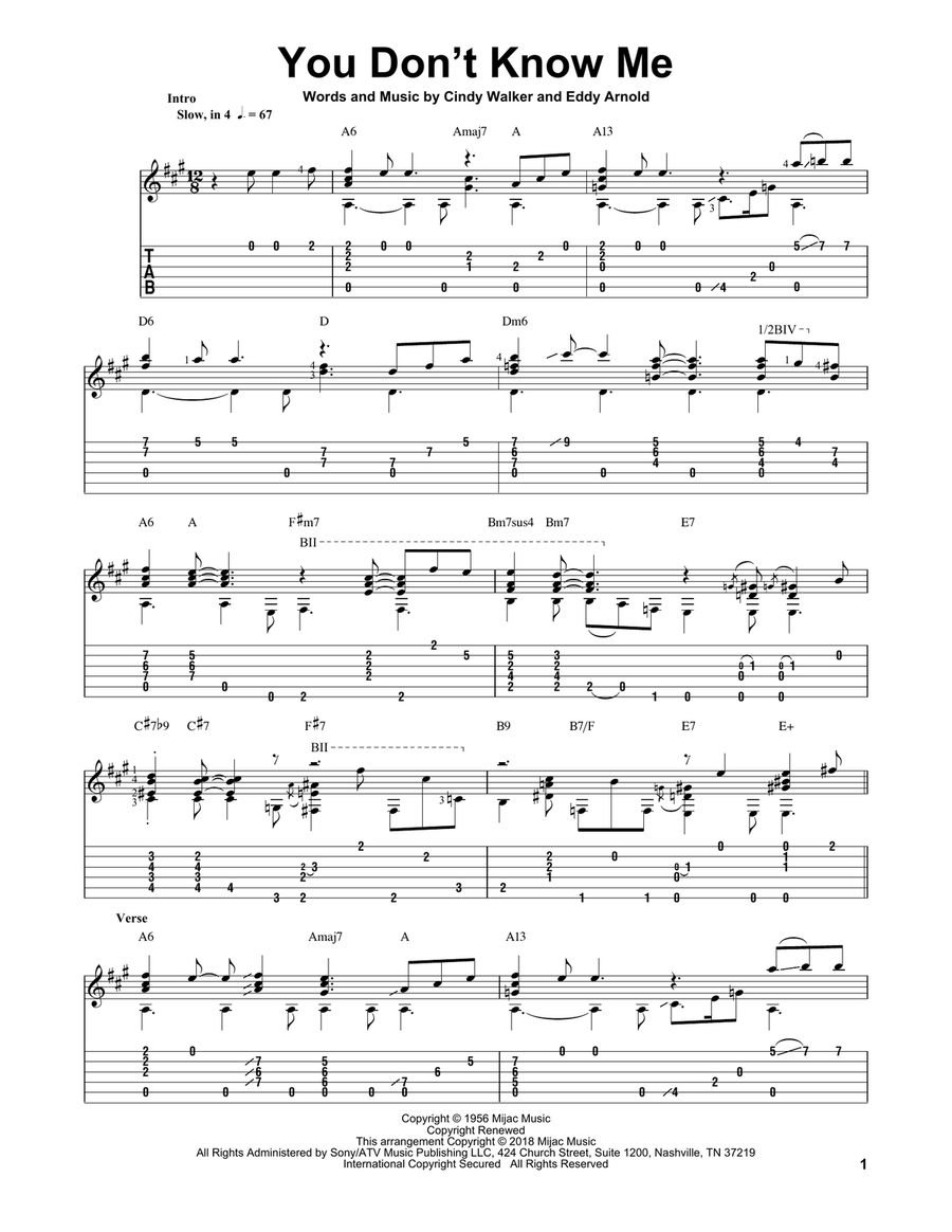 You Don't Know Me You Don't Know Me Guitar Solo scores gallery preview page 1