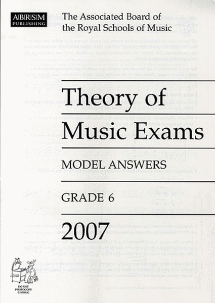 Theory of Music Exams 2007 Model Answers Gr6