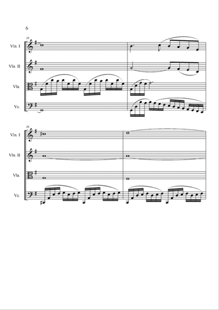 Bach cello suite n.1 for string quartet - Prelude String Quartet scores gallery preview page 5