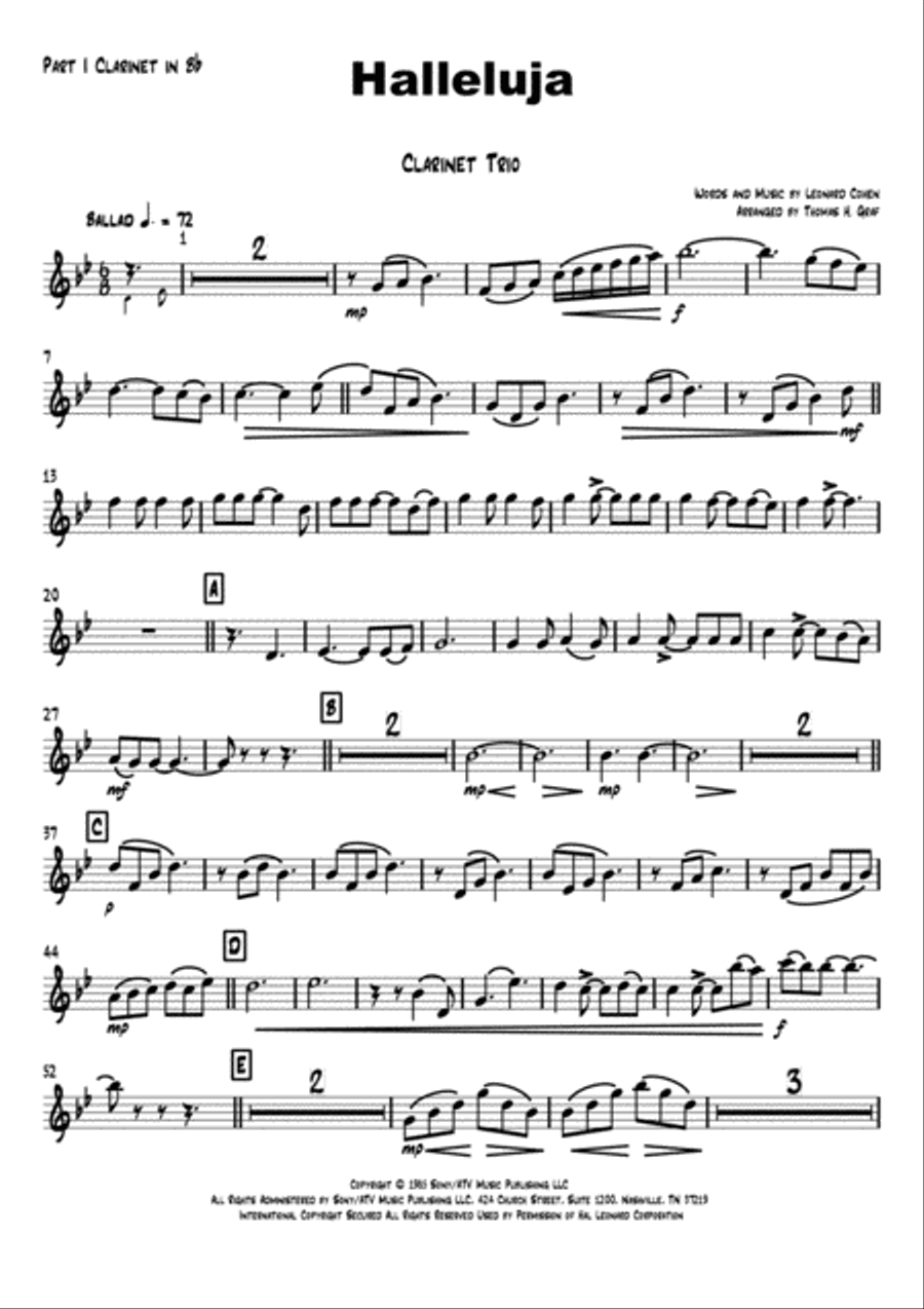 Hallelujah Woodwind Ensemble scores gallery preview page 5
