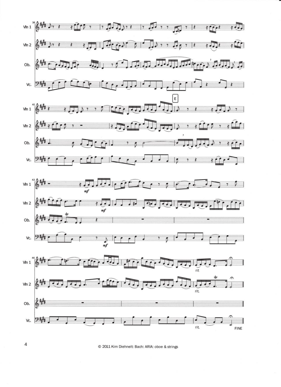 Bach: Aria - "Bekennen will ich seinen Namen" for solo oboe and strings image number null