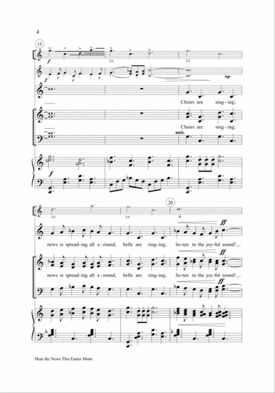 Hear the News This Easter Morn (An Easter Introit) 4-Part scores gallery preview page 4