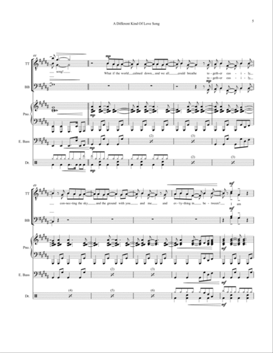 A Different Kind Of Lovesong Small Ensemble scores gallery preview page 5