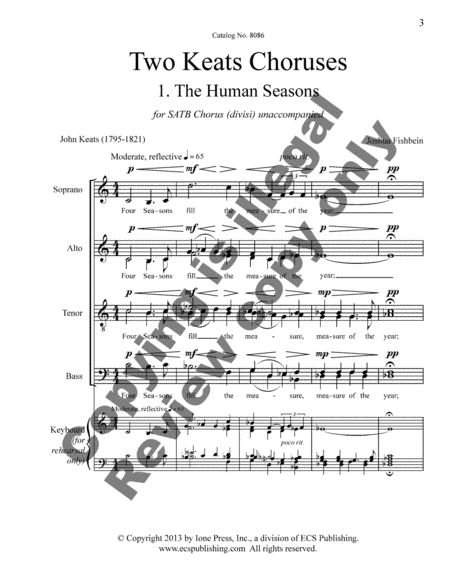 The Human Seasons from Two Keats Choruses image number null