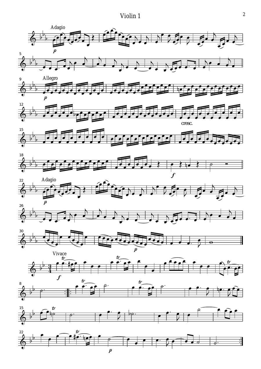 Corelli Christmas Concerto, for string quartet, CC101 String Quartet scores gallery preview page 2