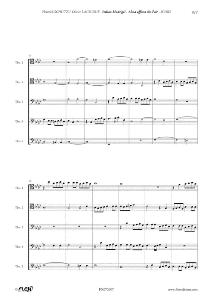 Italian Madrigal - Alma afflitta che Fai? Choir scores gallery preview page 3