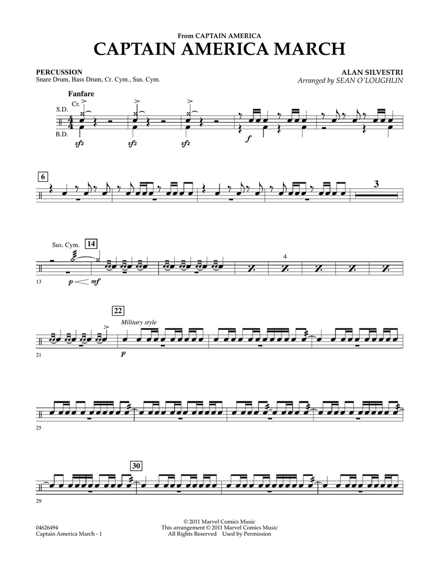 Captain America March - Percussion