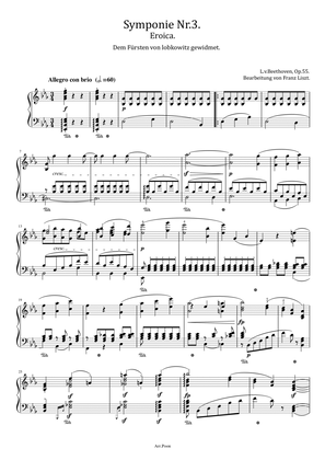 Beethoven/Liszt- Symphony No. 3, Op. 55 "Eroica" - For Piano Solo Original With Fingered Complete