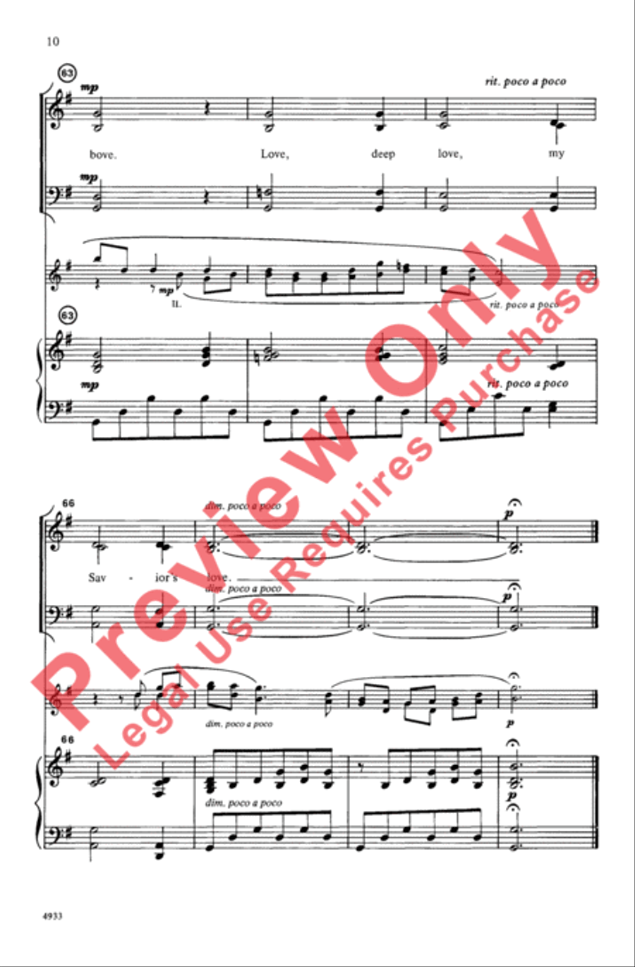 O the Deep Love of Jesus O the Deep Love of Jesus 4-Part scores gallery preview page 10