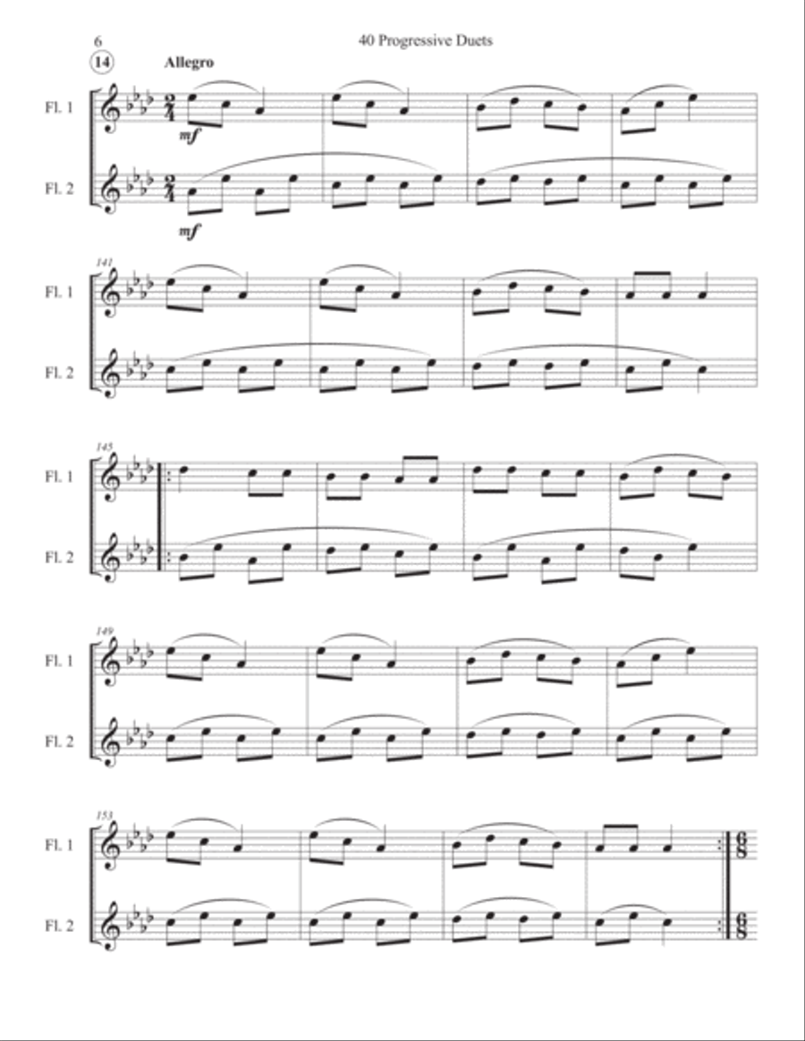 40 Progressive Flute Duets Flute Duet scores gallery preview page 6