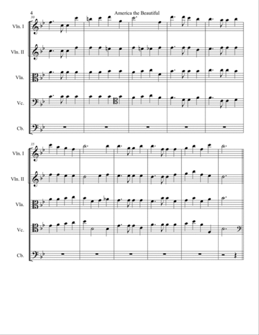 America the Beautiful String Orchestra scores gallery preview page 6
