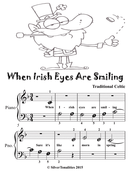When Irish Eyes Are Smiling Beginner Piano Sheet Music 2nd Edition