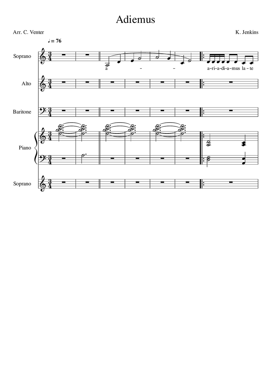 Adiemus 3-Part scores gallery preview page 1
