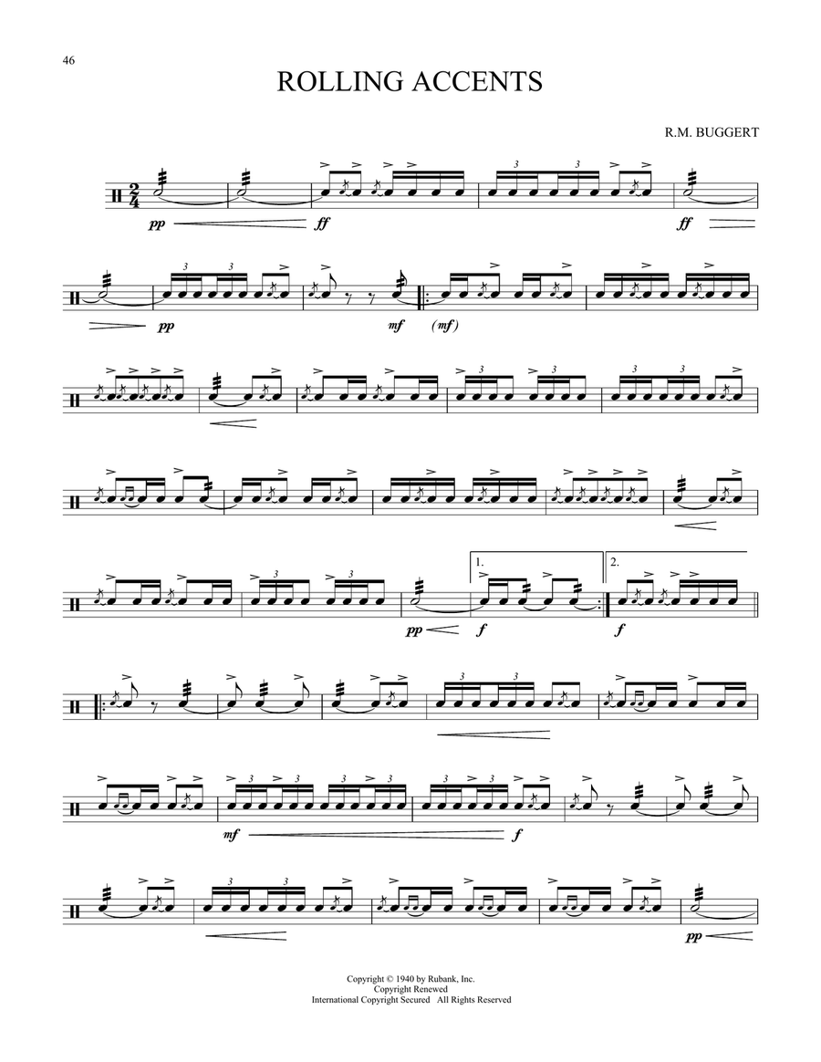 Rolling Accents Rolling Accents Snare Drum scores gallery preview page 1