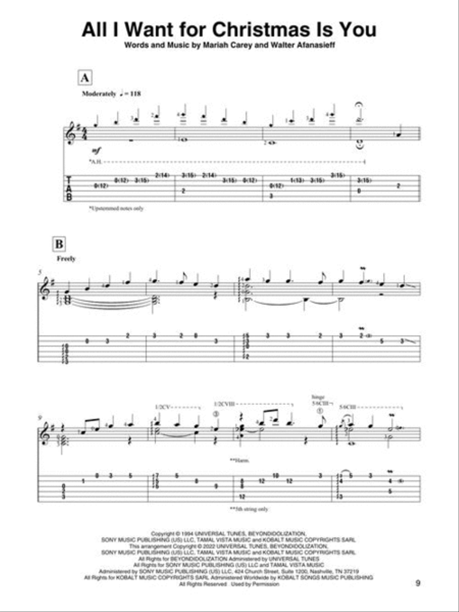 Christmas Songs for Solo Classical Guitar Acoustic Guitar scores gallery preview page 8