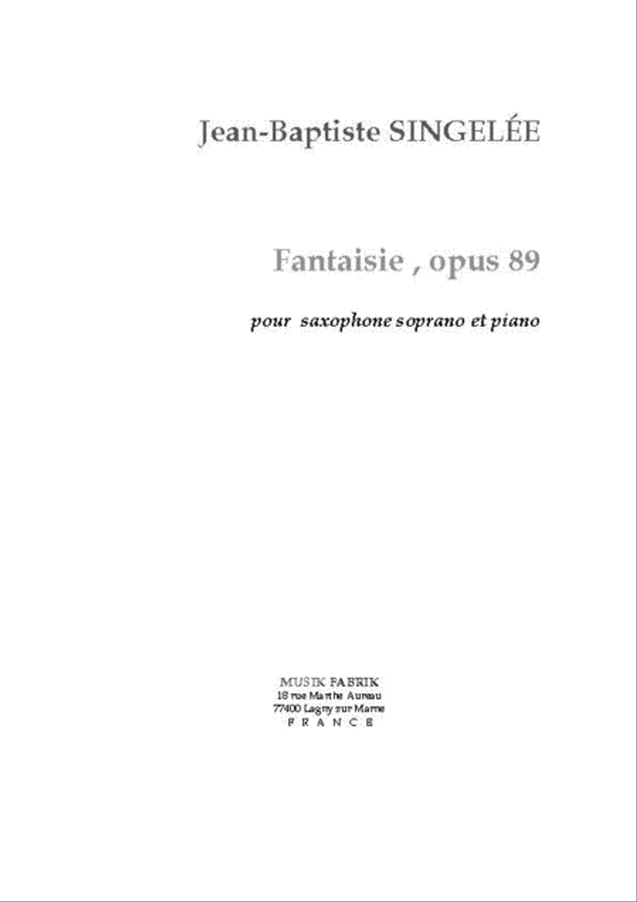 Fantaisie, Opus 89 Soprano Saxophone scores gallery preview page 1