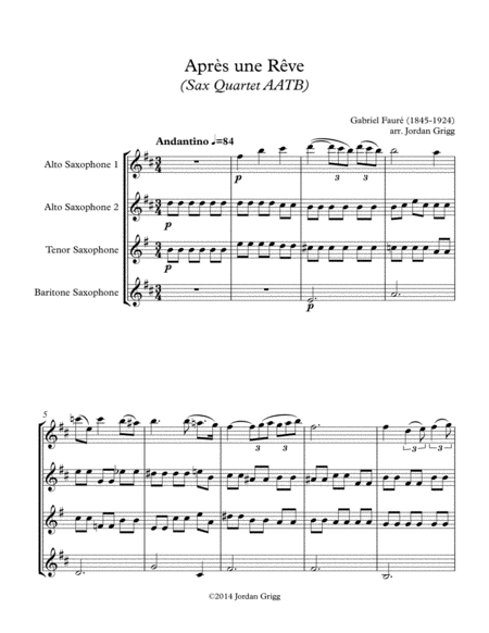 Après une Rêve (Sax Quartet AATB) image number null