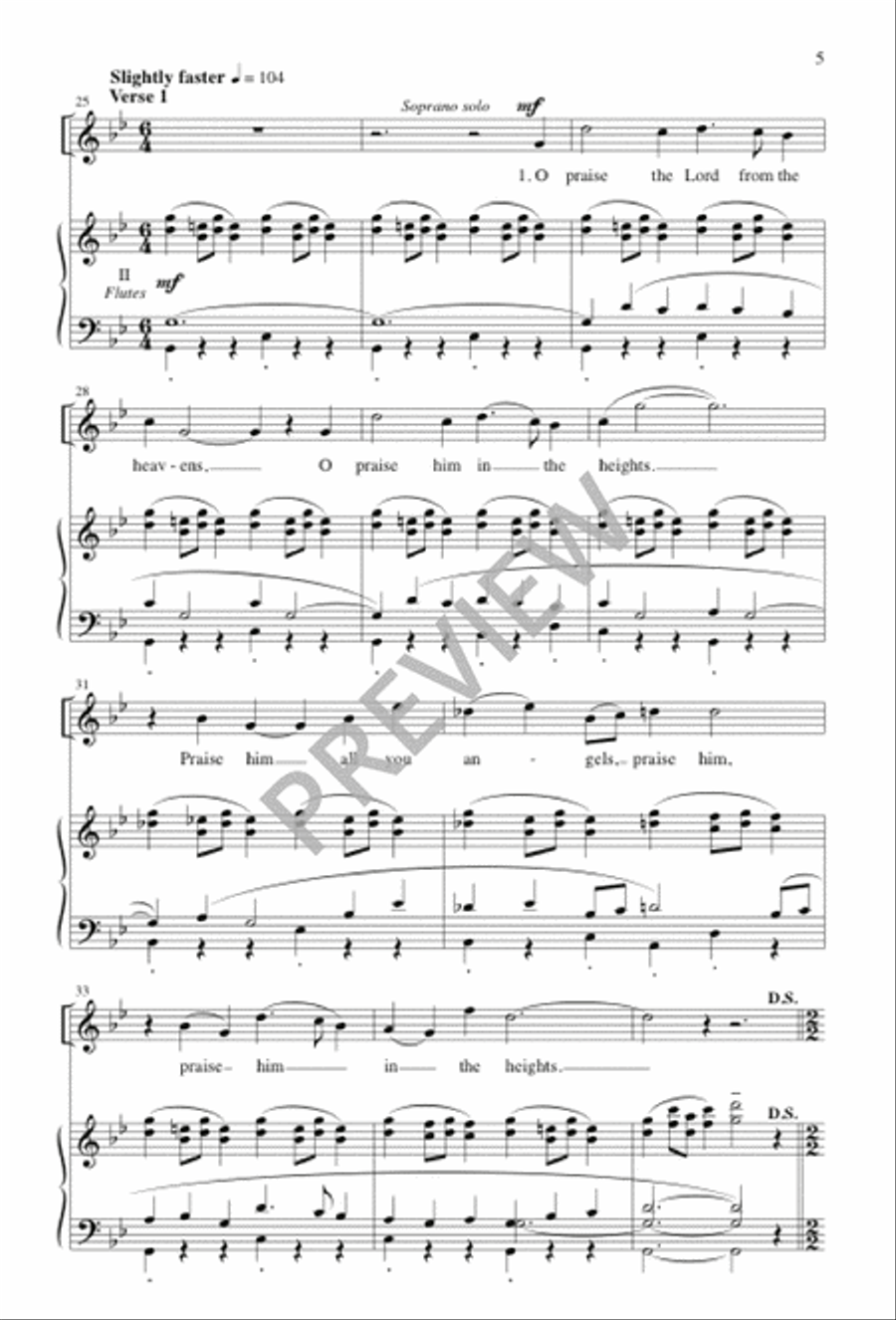 Laudate Dominum de caelis 4-Part scores gallery preview page 4