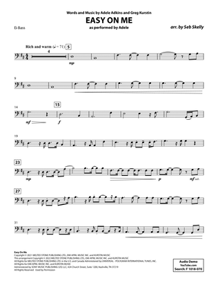 Book cover for Easy On Me (for Brass Quintet) (arr. Seb Skelly) - Eb Bass B.C.