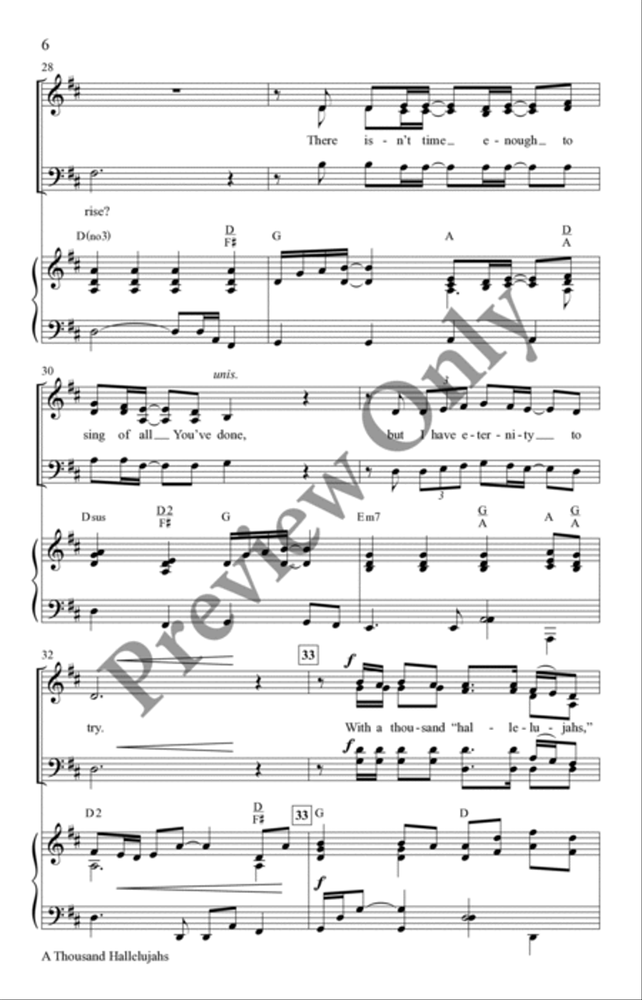 A Thousand Hallelujahs 4-Part scores gallery preview page 6