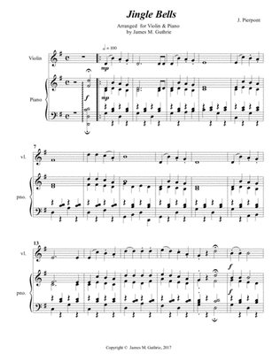 Jingle Bells for Violin & Piano