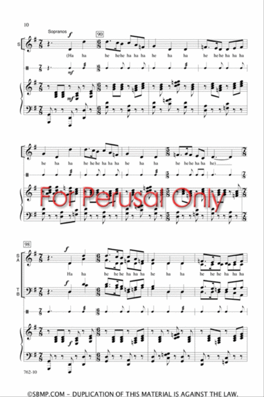 Laughing Song - SATB Octavo 4-Part scores gallery preview page 9