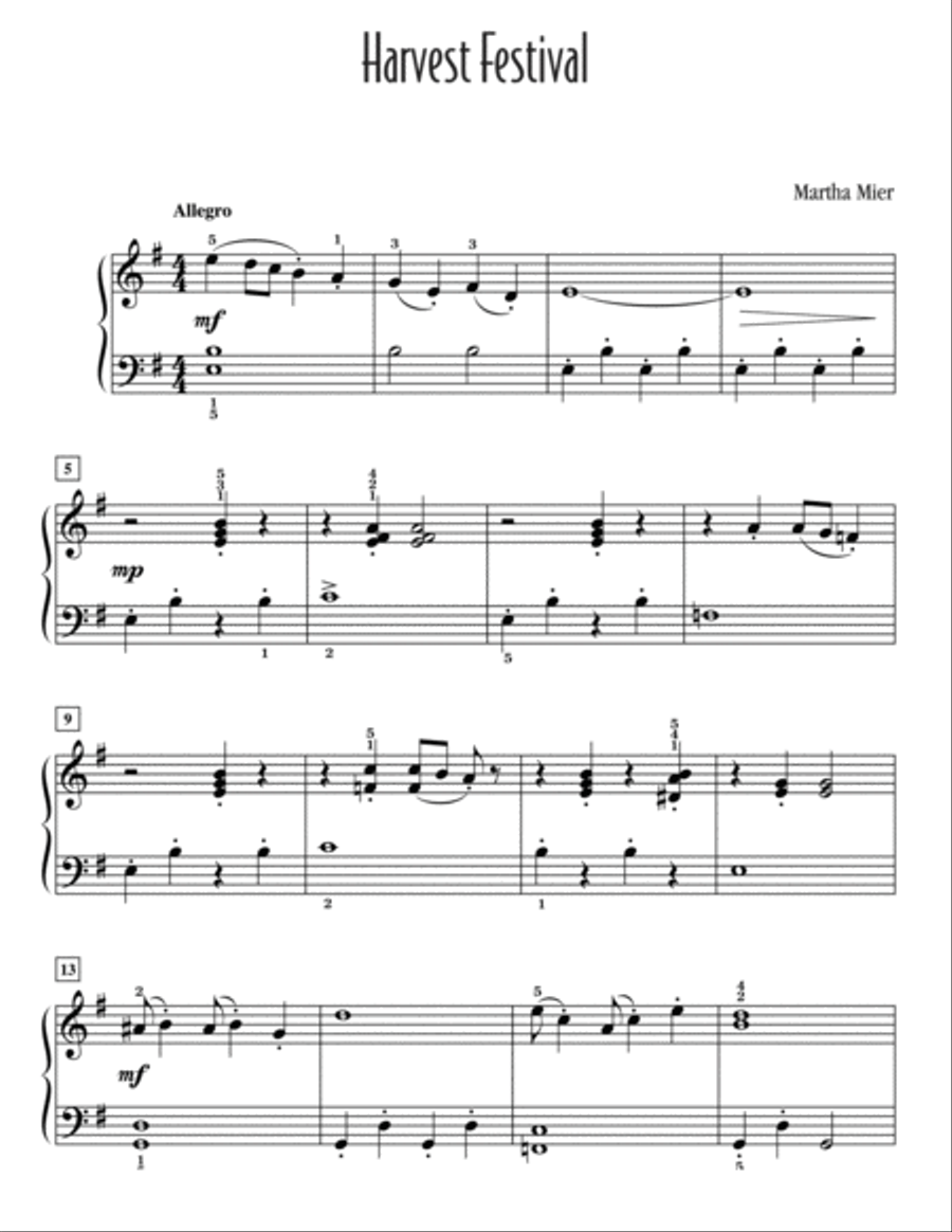 Harvest Festival Piano Solo scores gallery preview page 2