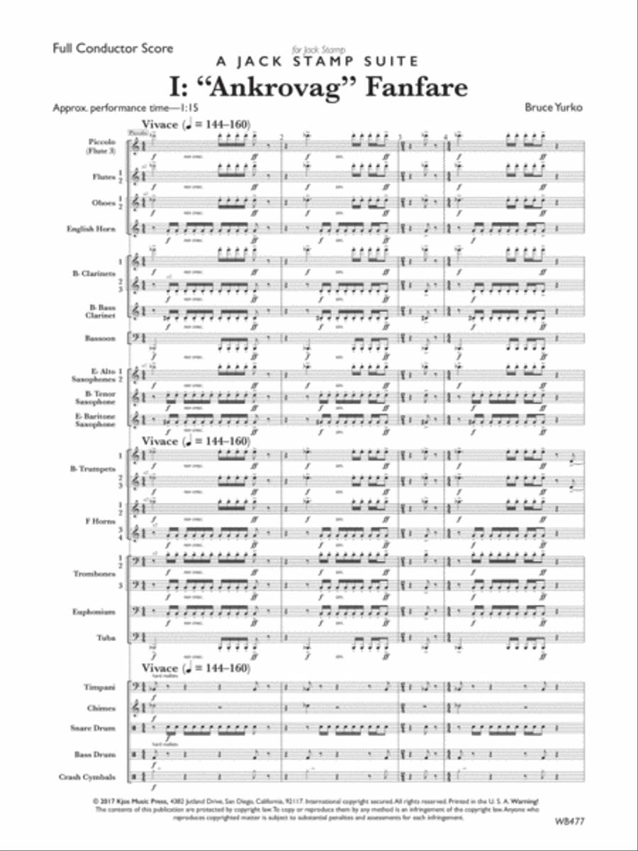 A Jack Stamp Suite: Movement 1: Ankrovag Fanfare Concert Band scores gallery preview page 3