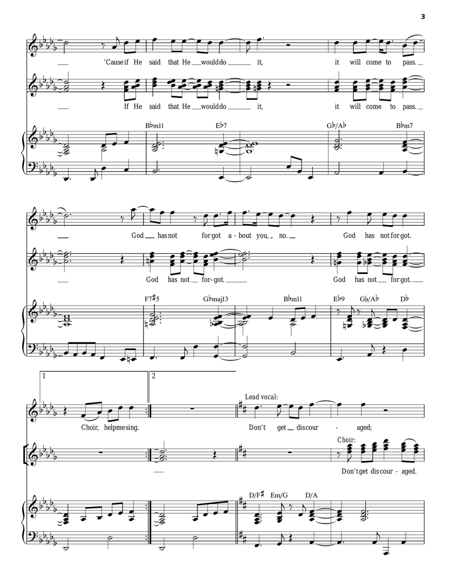 God Has Not 4Got God Has Not 4Got Piano, Vocal, Guitar scores gallery preview page 3