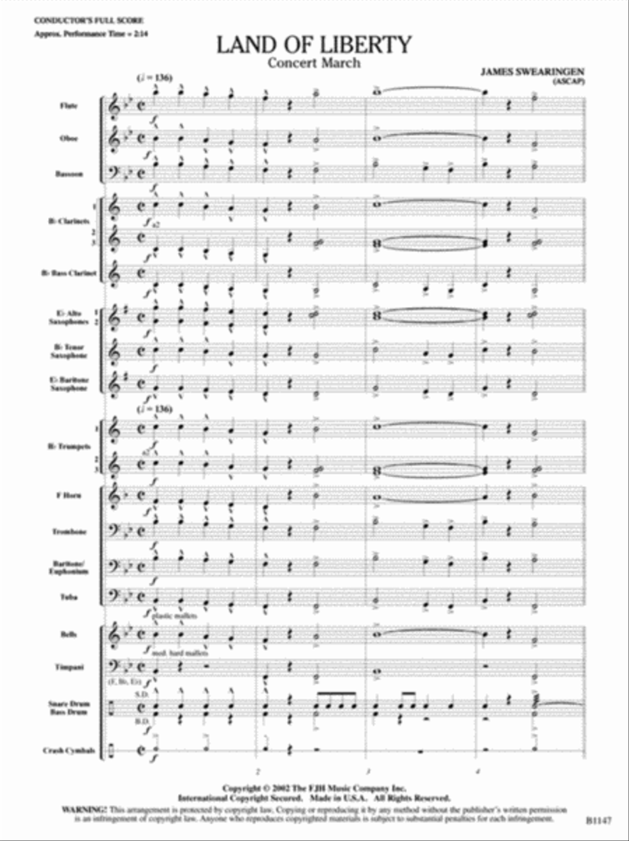 Land of Liberty Land of Liberty Concert Band scores gallery preview page 2