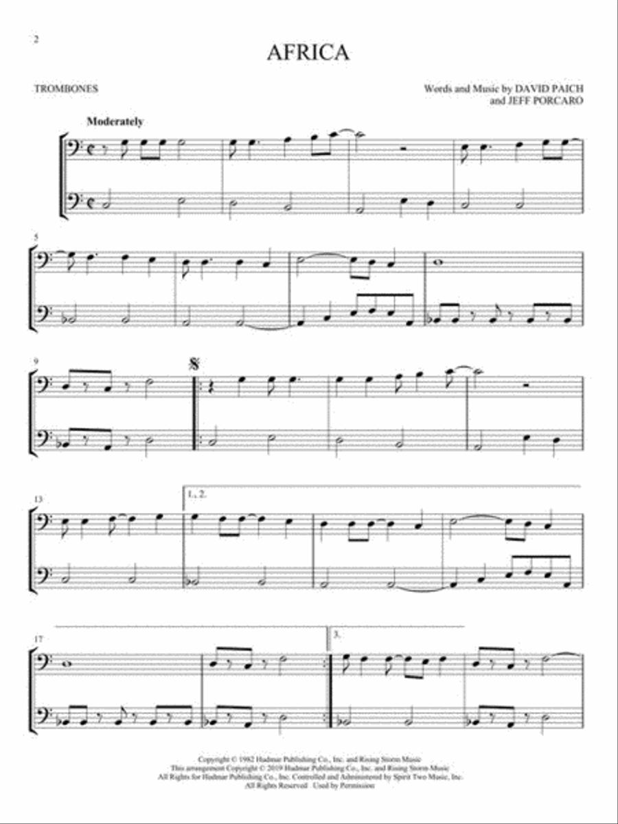 Pop Classics for Two Trombones Trombone Duet scores gallery preview page 4