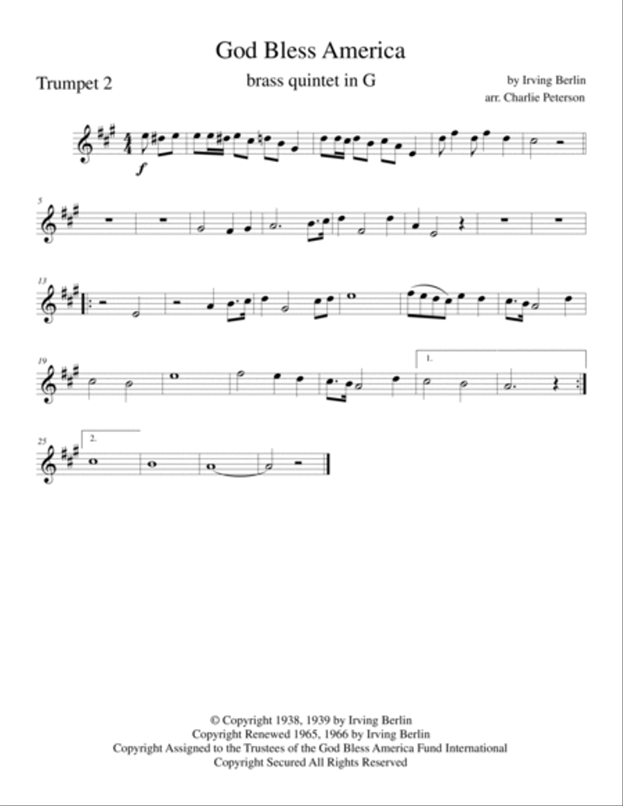 God Bless America ® Brass Ensemble scores gallery preview page 5