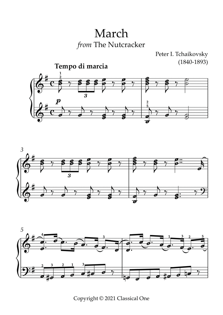 Tchaikovsky - March (from The Nutcracker)(With Note name)
