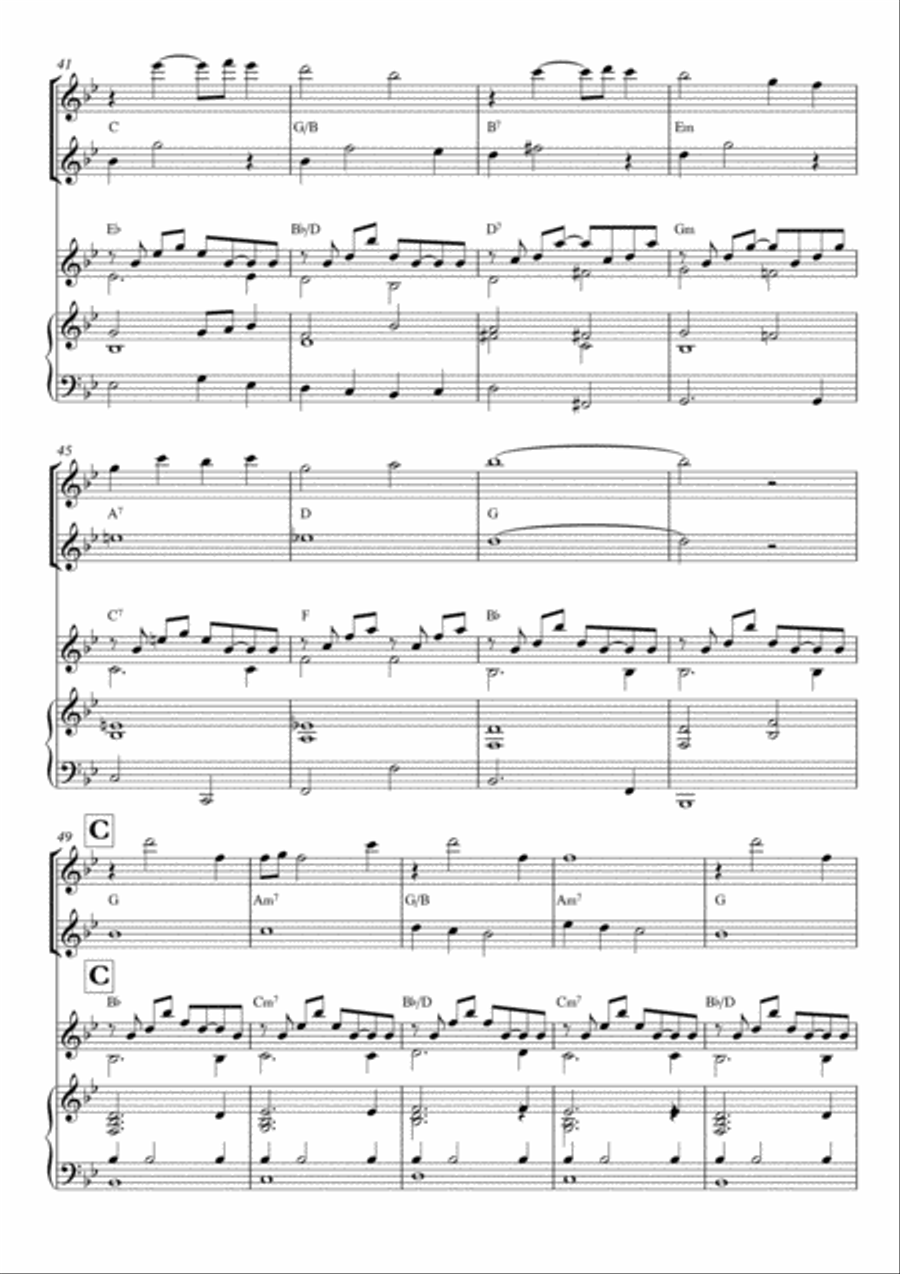 Melodious Instrumental Interlude 1'58 in B flat for 2 flutes, guitar and/or piano by Simon Peberdy image number null