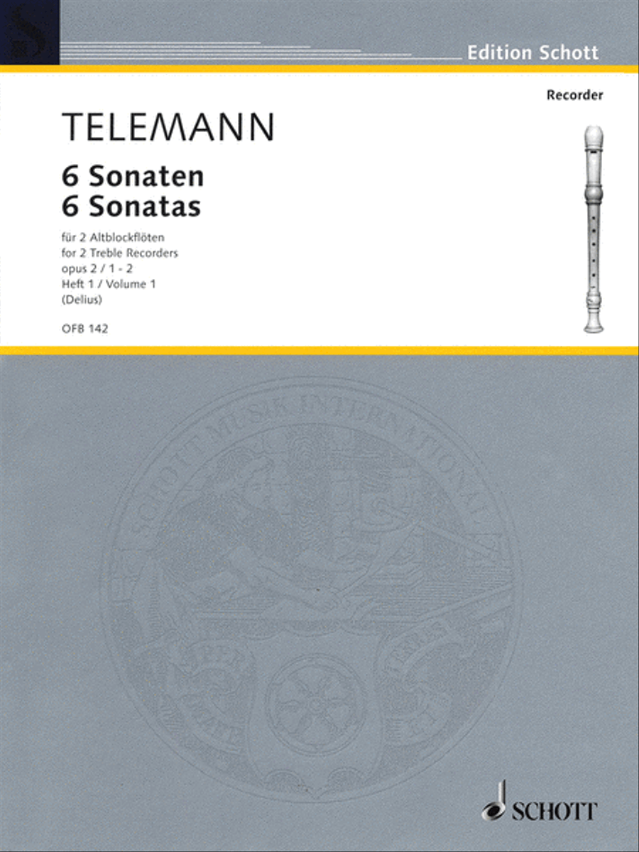 6 Sonatas Op. 2, Volume 1 (1-2) Woodwind Duet scores gallery preview page 1