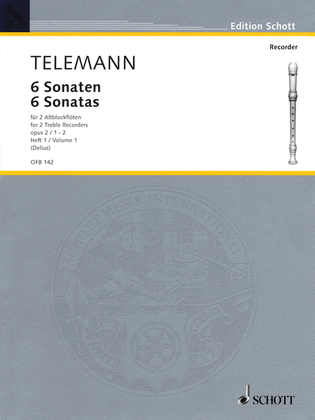Book cover for 6 Sonatas Op. 2, Volume 1 (1-2)
