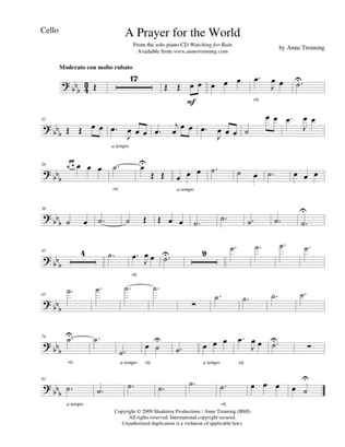 A Prayer for the World (sheet music for cello)