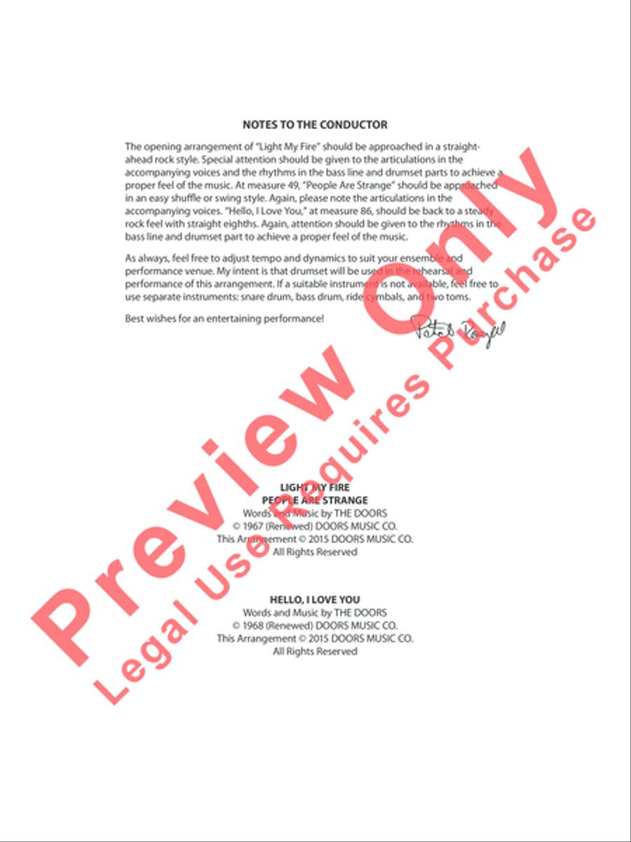 The Doors on Tour The Doors on Tour Concert Band scores gallery preview page 3