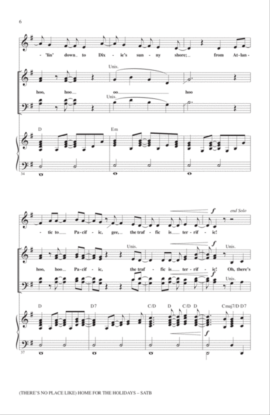 (There's No Place Like) Home For The Holidays 4-Part scores gallery preview page 5