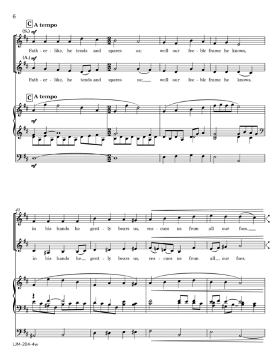 Praise, My Soul, the King of Heaven SSAA scores gallery preview page 6