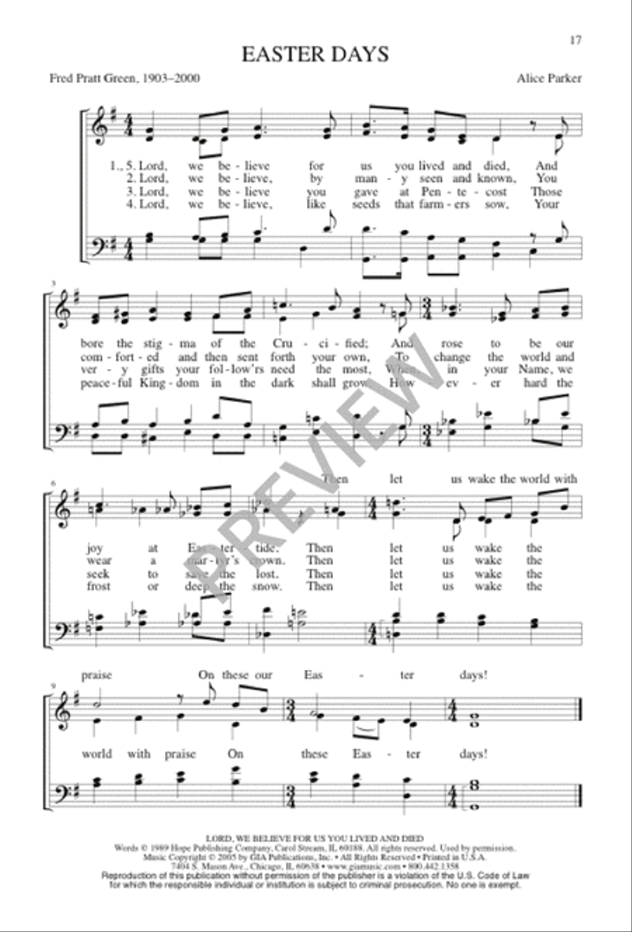 Easter Days 4-Part scores gallery preview page 17