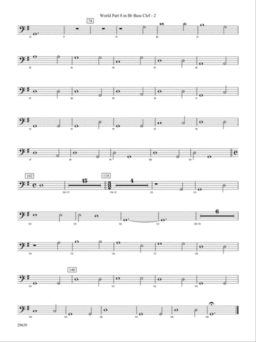 Aria Della Battaglia: (World Part) 8 in Bb Bass Clef Concert Band scores gallery preview page 2