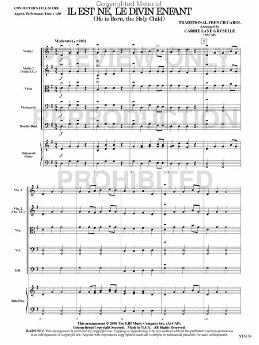 Il est ne, le divin enfant String Orchestra scores gallery preview page 2