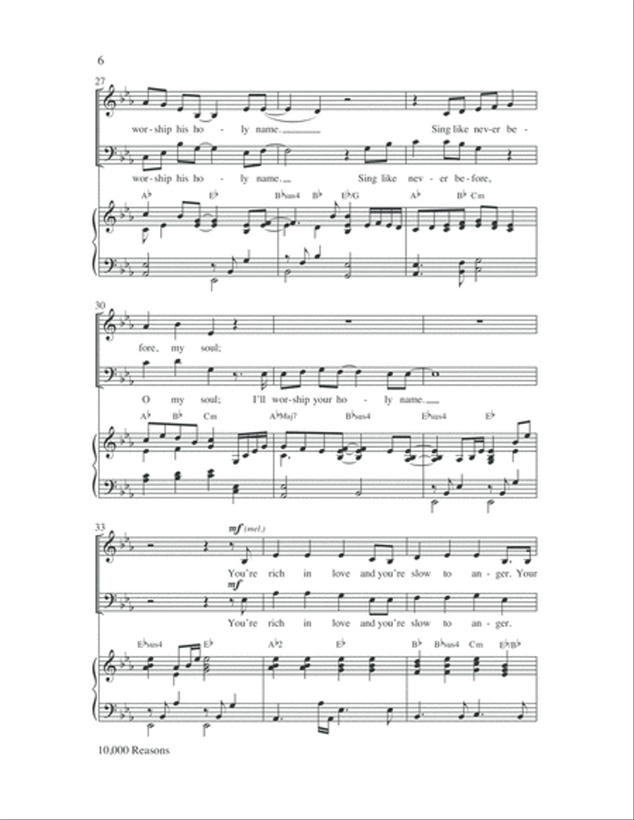 10,000 Reasons (Bless the Lord) 2-Part scores gallery preview page 6