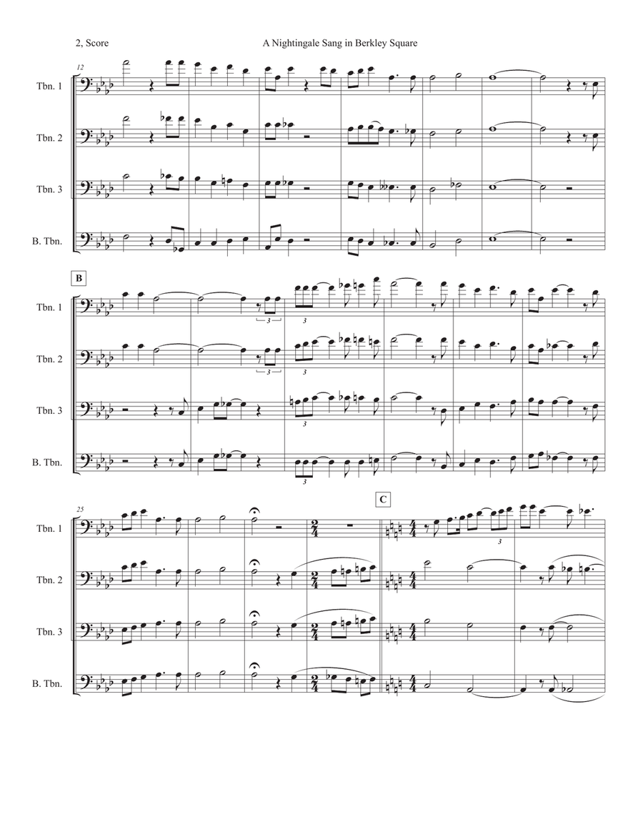 A Nightingale Sang In Berkeley Square A Nightingale Sang In Berkeley Square Trombone Solo scores gallery preview page 2