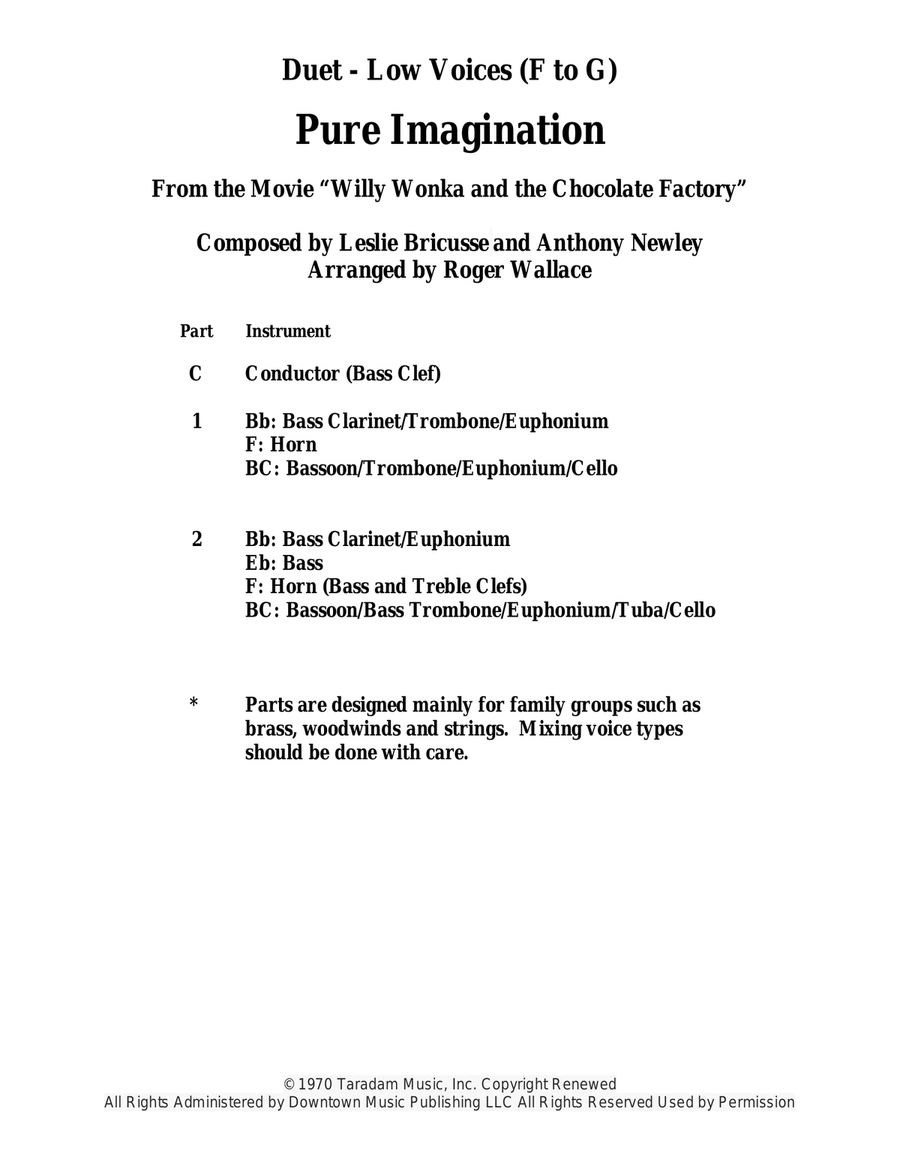 Pure Imagination Trombone Duet scores gallery preview page 1