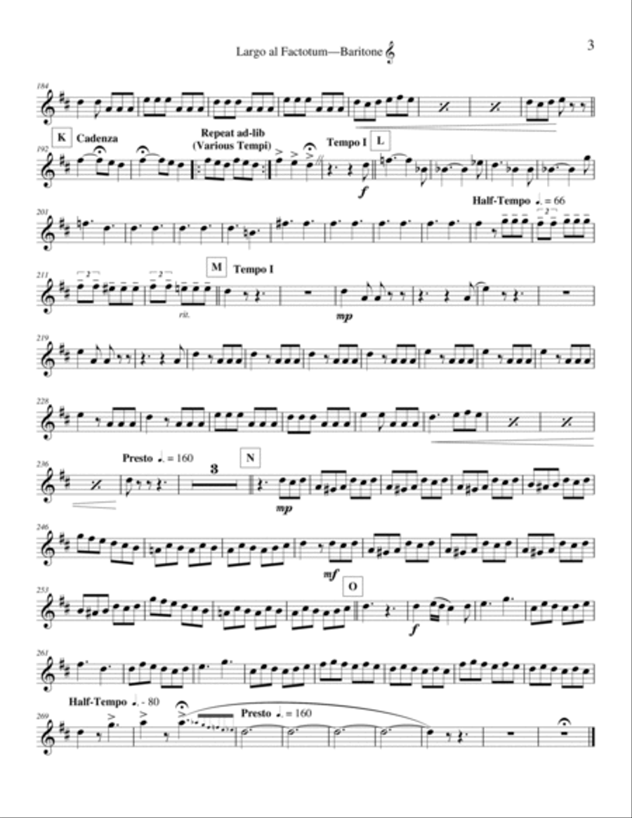 Largo al Factotum (from the Barber of Seville) transcribed for Concert band Concert Band scores gallery preview page 6