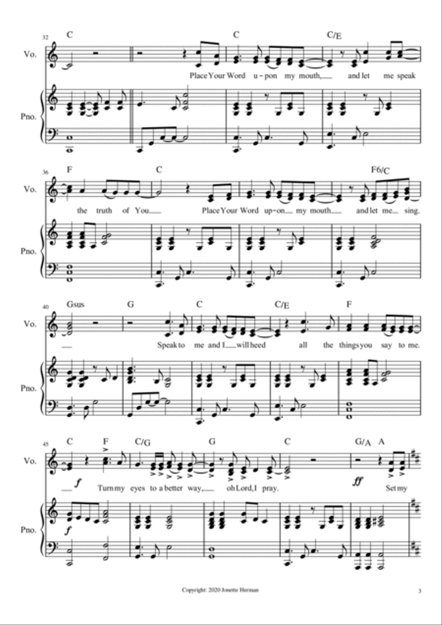 Set My Feet Upon a Rock (vocal parts, piano, guitar) Piano, Vocal, Guitar scores gallery preview page 3